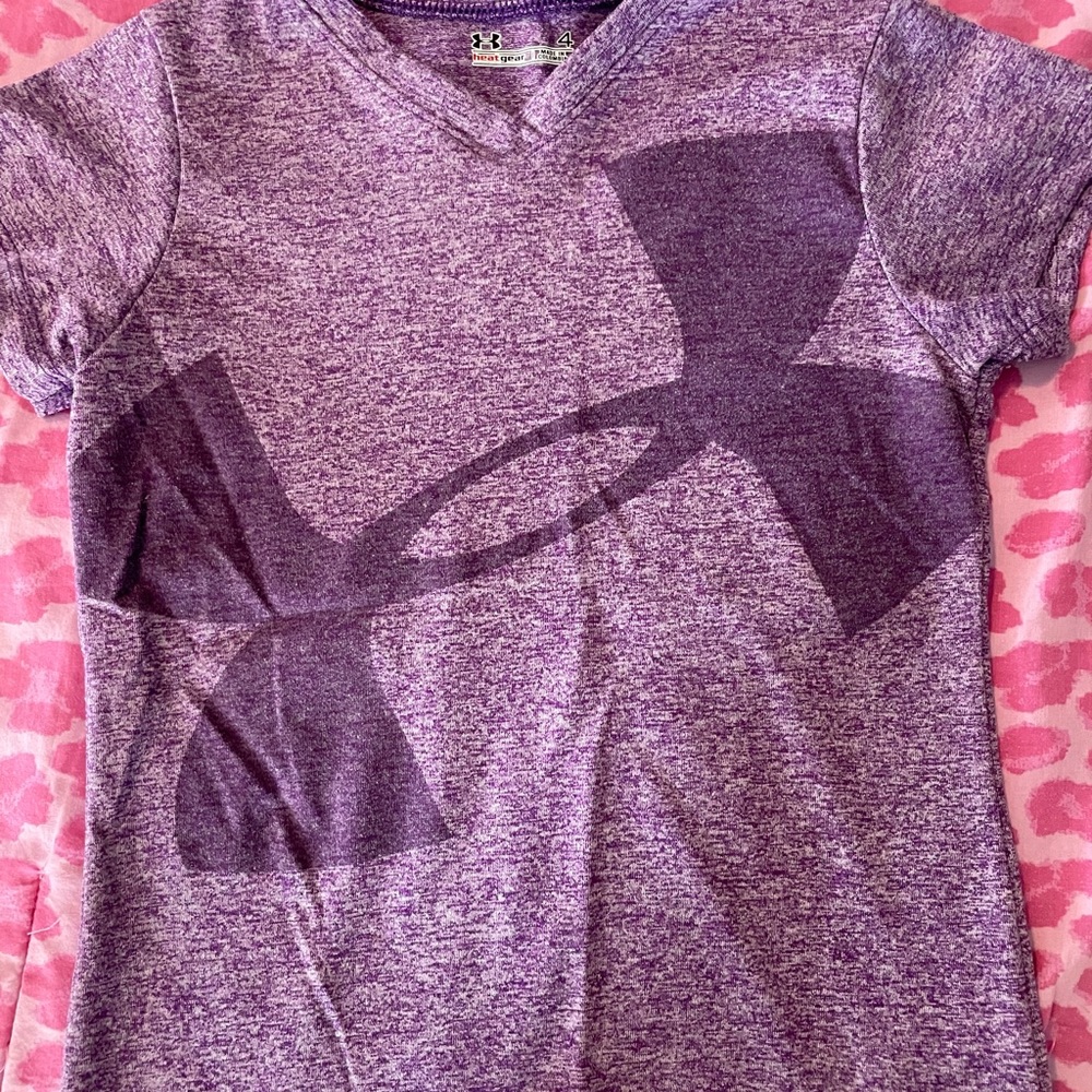 Under armour dryfit logo shirts—one pink and one purple